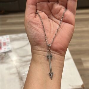 Silver Arrow Pendant Necklace